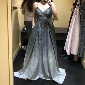 ombre sparkle prom dress